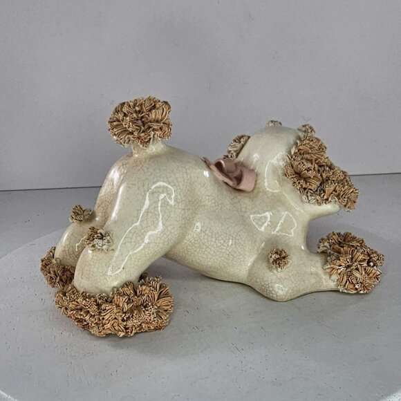 Vintage Spaghetti Cocker Spaniel Figurine Pink Bow MCM *Chipped* - Picture 4 of 8